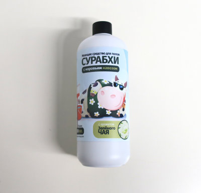 Моющее средство для полов "СУРАБХИ" (c ароматом зелёного чая), 600 мл Коровий навоз - это нектар, способный очистить и наполнить все энергиями чистоты и любви