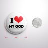 Значок "I love my god"