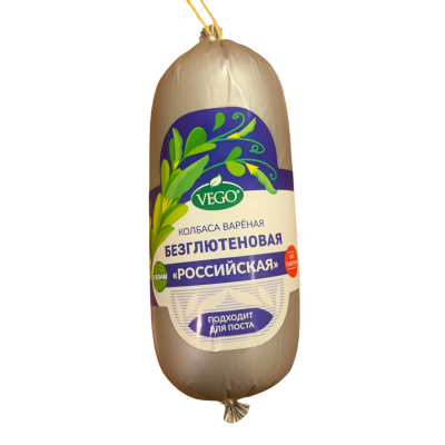 Веганская варёная колбаса безглютеновая «Российская» 500г 