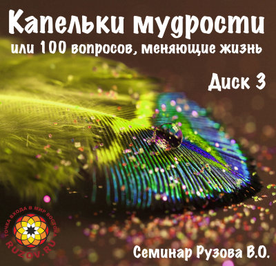 Рузов В.О. "Капельки мудрости или 100 вопросов, меняющие жизнь" 3 Часть 
