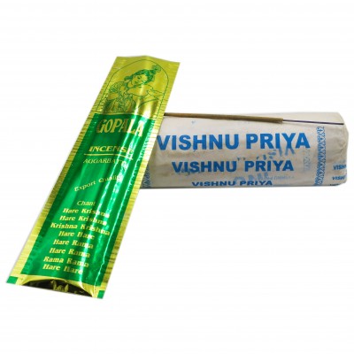 Благовония "VISHNU PRIYA" (Упаковка 10 шт.) Натуральные благовония из Индии ручной работы. Изготовлены по старинным рецептам. Подходят для медитации. Источник силы, вдохновения, умиротворения. ​