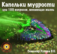 «Капельки мудрости или 100 вопросов, меняющие жизнь». Семинар Рузова В.О.